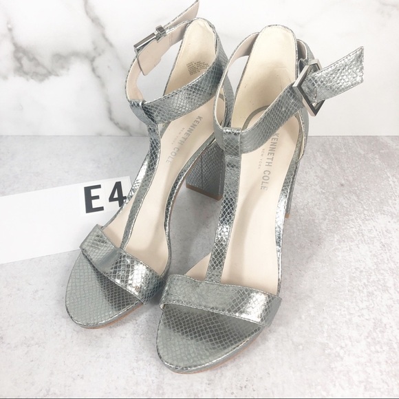 Kenneth Cole metallic leather heel daisy 8.5 - Picture 1 of 7